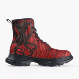 Casual Leather Chunky Boots Gothic Octopus Tentacles