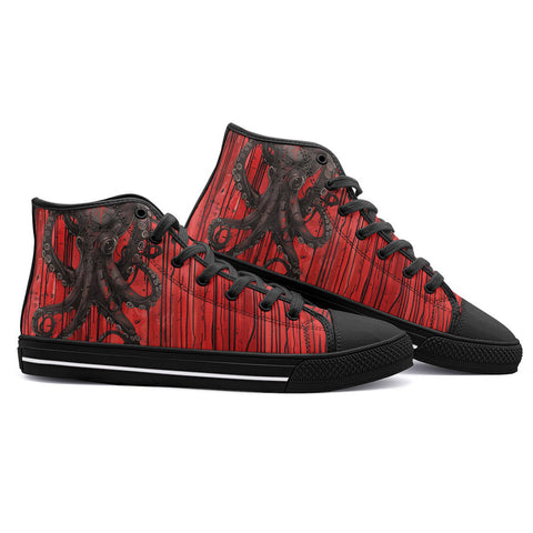 High-Top Canvas Shoes Gothic Octopus Tentacles