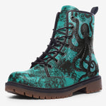 Leather Boots Turquoise Octopus Tentacles