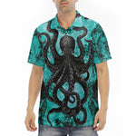 Men's Polo Shirt Turquoise Octopus Tentacles