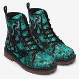 Leather Boots Turquoise Octopus Tentacles