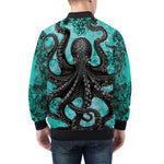 Bomber Jacket Turquoise Octopus Tentacles