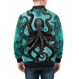 Bomber Jacket Turquoise Octopus Tentacles