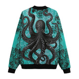 Bomber Jacket Turquoise Octopus Tentacles