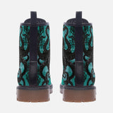 Leather Boots Turquoise Octopus Tentacles