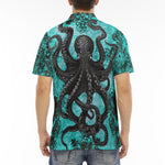 Men's Polo Shirt Turquoise Octopus Tentacles