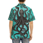 Hawaiian Shirt Turquoise Octopus Tentacles