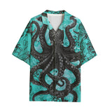 Hawaiian Shirt Turquoise Octopus Tentacles
