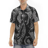 Men's Polo Shirt Black Metal Octopus Tentacles