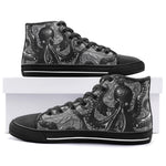 High-Top Canvas Shoes Black Metal Octopus Tentacles