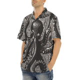 Hawaiian Shirt Black Metal Octopus Tentacles