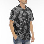 Men's Polo Shirt Black Metal Octopus Tentacles