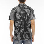 Men's Polo Shirt Black Metal Octopus Tentacles