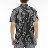 Men's Polo Shirt Black Metal Octopus Tentacles