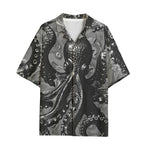 Hawaiian Shirt Black Metal Octopus Tentacles