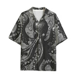 Hawaiian Shirt Black Metal Octopus Tentacles