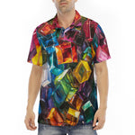 Men's Polo Shirt Colorful Shiny Glass Cubes