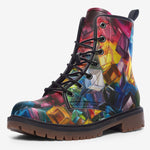 Leather Boots Colorful Shiny Glass Cubes