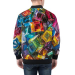 Bomber Jacket Colorful Shiny Glass Cubes