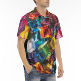 Men's Polo Shirt Colorful Shiny Glass Cubes