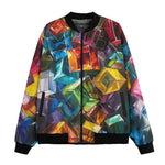 Bomber Jacket Colorful Shiny Glass Cubes