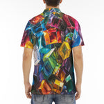 Men's Polo Shirt Colorful Shiny Glass Cubes