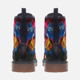 Leather Boots Colorful Shiny Glass Cubes