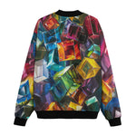 Bomber Jacket Colorful Shiny Glass Cubes