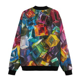 Bomber Jacket Colorful Shiny Glass Cubes