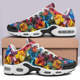 Air Cushion Sneakers Colorful Shiny Glass Cubes