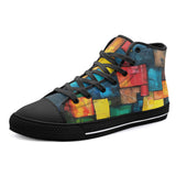 High-Top Canvas Shoes Abstract Colorful Blocks