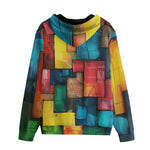 Men's Zip Up Hoodie Abstract Colorful Blocks