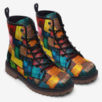 Leather Boots Abstract Colorful Blocks