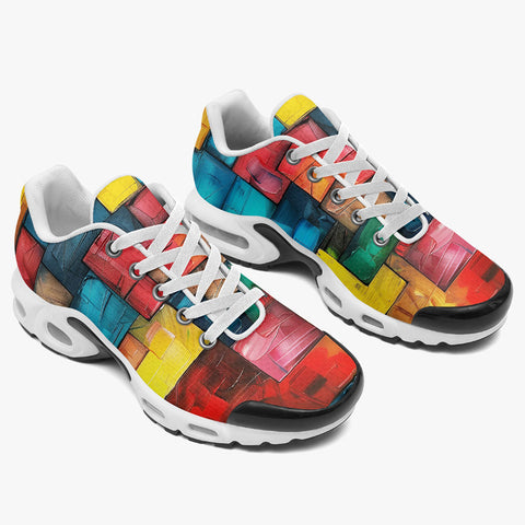 Air Cushion Sneakers Abstract Colorful Blocks