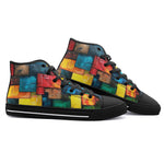 High-Top Canvas Shoes Abstract Colorful Blocks