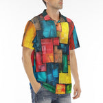 Men's Polo Shirt Abstract Colorful Blocks