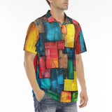 Men's Polo Shirt Abstract Colorful Blocks