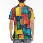 Men's Polo Shirt Abstract Colorful Blocks