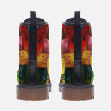 Leather Boots Abstract Colorful Blocks