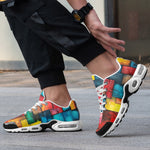 Air Cushion Sneakers Abstract Colorful Blocks