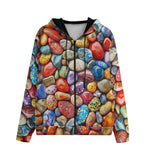 Men's Zip Up Hoodie Colorful Pebbles