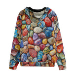 Men's Zip Up Hoodie Colorful Pebbles