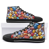 High-Top Canvas Shoes Colorful Pebbles