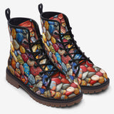 Leather Boots Colorful Pebbles
