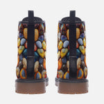 Leather Boots Colorful Pebbles