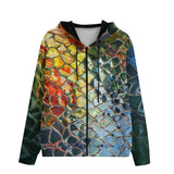 Men's Zip Up Hoodie Colorful Glass Mosaic