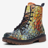 Leather Boots Colorful Glass Mosaic