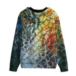 Men's Zip Up Hoodie Colorful Glass Mosaic