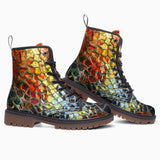 Leather Boots Colorful Glass Mosaic