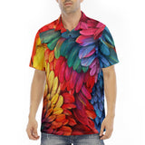 Men's Polo Shirt Colorful Feathers